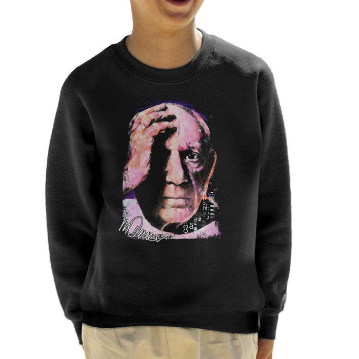 Sidney Maurer Original Portrait Of Pablo Picasso Close Up Kid's Sweatshirt