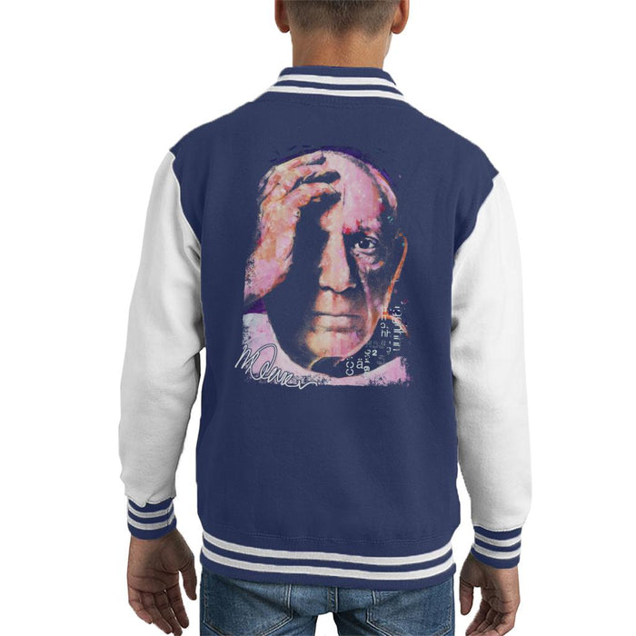 Sidney Maurer Original Portrait Of Pablo Picasso Close Up Kid's Varsity Jacket
