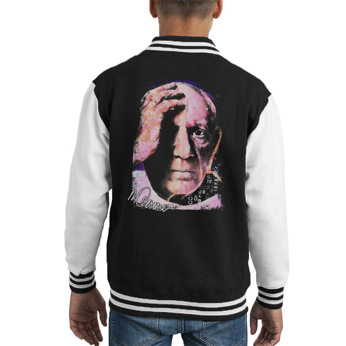 Sidney Maurer Original Portrait Of Pablo Picasso Close Up Kid's Varsity Jacket