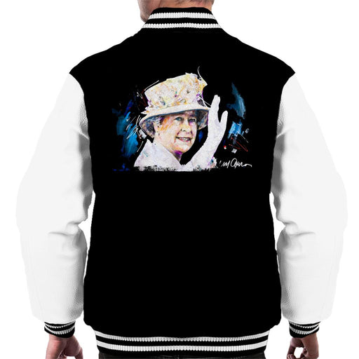 Sidney Maurer Original Portrait Of Queen Elizabeth Floral Hat Men's Varsity Jacket
