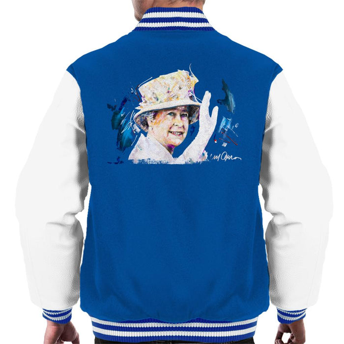 Sidney Maurer Original Portrait Of Queen Elizabeth Floral Hat Men's Varsity Jacket