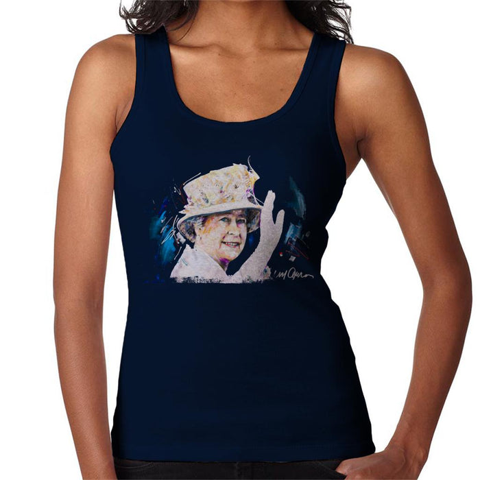 Sidney Maurer Original Portrait Of Queen Elizabeth Floral Hat Women's Vest