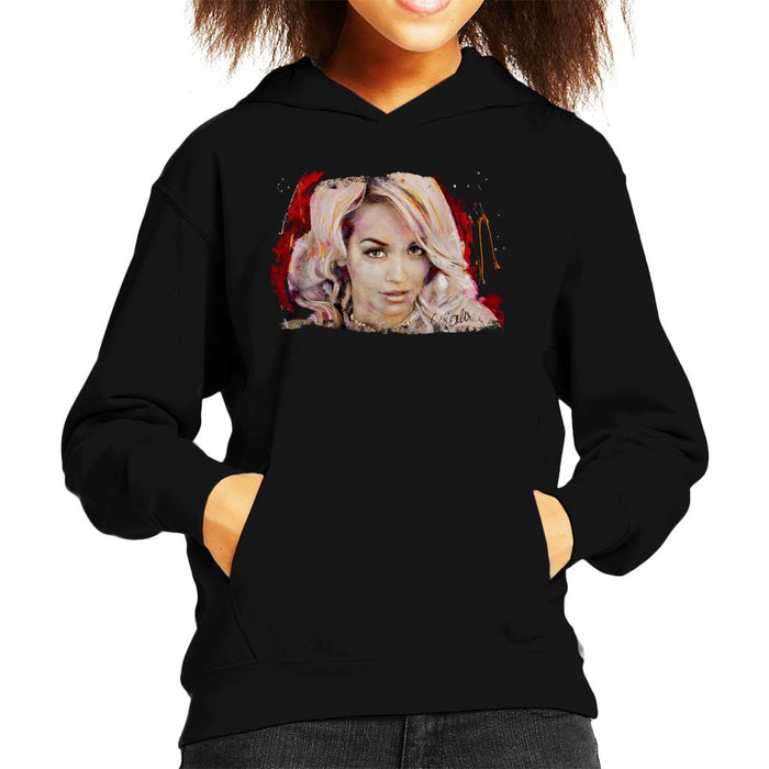 Sidney Maurer Original Portrait Of Rita Ora Pink Hair Kid's Hooded Sweatshirt