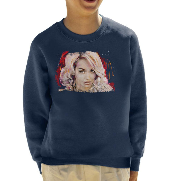 Sidney Maurer Original Portrait Of Rita Ora Pink Hair Kid's Sweatshirt