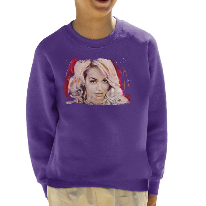 Sidney Maurer Original Portrait Of Rita Ora Pink Hair Kid's Sweatshirt