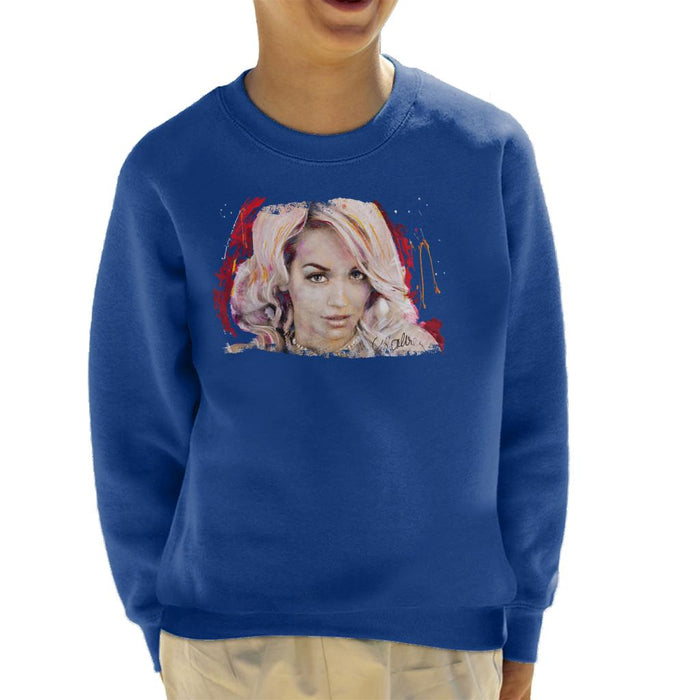 Sidney Maurer Original Portrait Of Rita Ora Pink Hair Kid's Sweatshirt