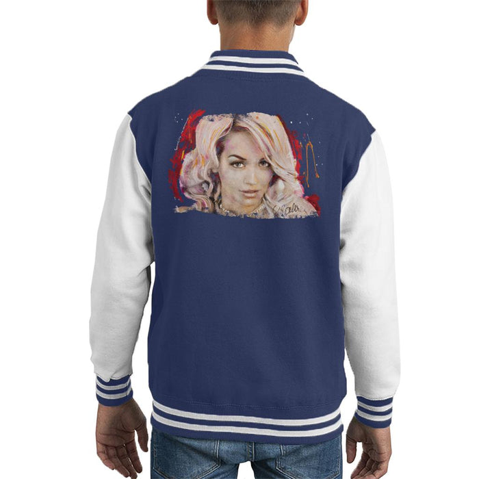 Sidney Maurer Original Portrait Of Rita Ora Pink Hair Kid's Varsity Jacket