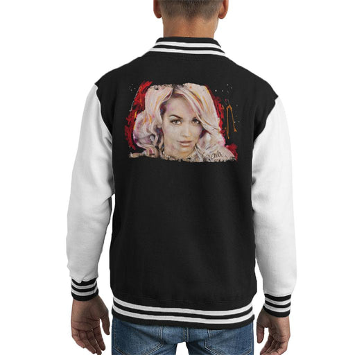 Sidney Maurer Original Portrait Of Rita Ora Pink Hair Kid's Varsity Jacket