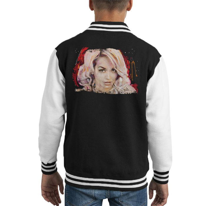 Sidney Maurer Original Portrait Of Rita Ora Pink Hair Kid's Varsity Jacket