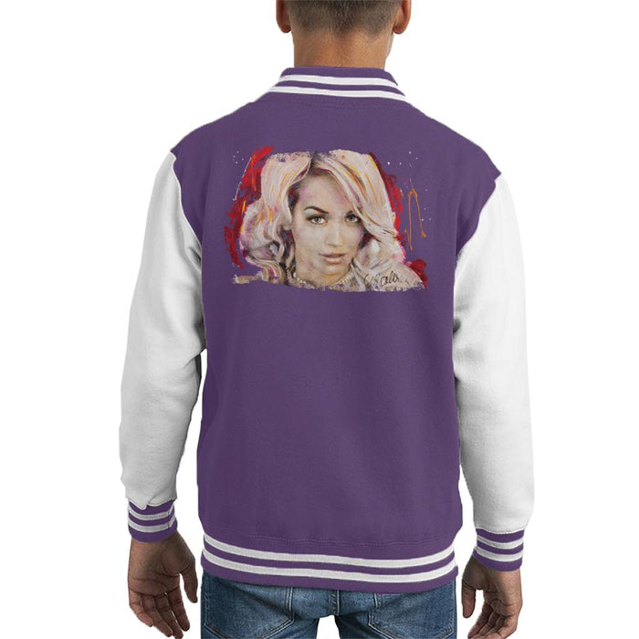 Sidney Maurer Original Portrait Of Rita Ora Pink Hair Kid's Varsity Jacket
