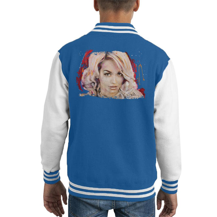 Sidney Maurer Original Portrait Of Rita Ora Pink Hair Kid's Varsity Jacket