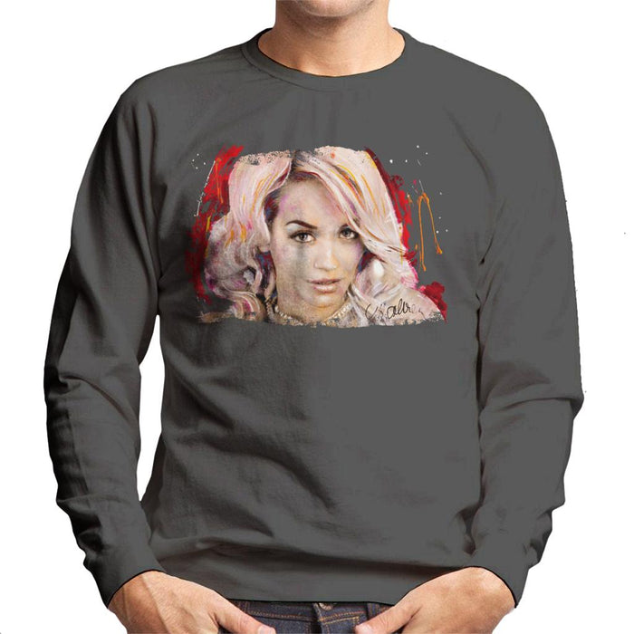 Sidney Maurer Original Portrait Of Rita Ora Pink Hair Men's Sweatshirt