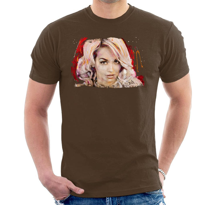Sidney Maurer Original Portrait Of Rita Ora Pink Hair Men's T-Shirt