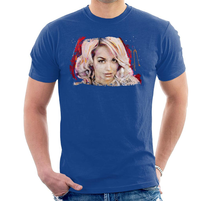 Sidney Maurer Original Portrait Of Rita Ora Pink Hair Men's T-Shirt