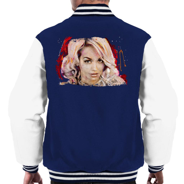 Sidney Maurer Original Portrait Of Rita Ora Pink Hair Men's Varsity Jacket