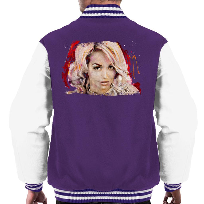Sidney Maurer Original Portrait Of Rita Ora Pink Hair Men's Varsity Jacket