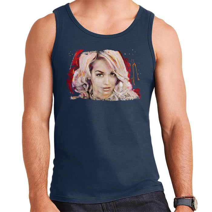 Sidney Maurer Original Portrait Of Rita Ora Pink Hair Men's Vest