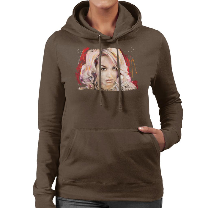 Sidney Maurer Original Portrait Of Rita Ora Pink Hair Women's Hooded Sweatshirt