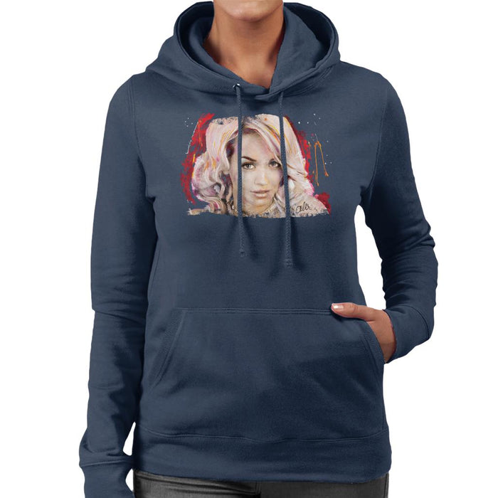 Sidney Maurer Original Portrait Of Rita Ora Pink Hair Women's Hooded Sweatshirt