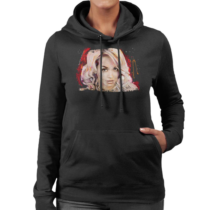 Sidney Maurer Original Portrait Of Rita Ora Pink Hair Women's Hooded Sweatshirt