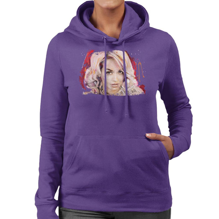 Sidney Maurer Original Portrait Of Rita Ora Pink Hair Women's Hooded Sweatshirt