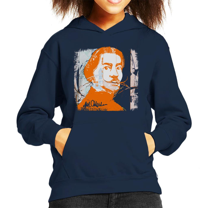 Sidney Maurer Original Portrait Of Artist Salvador Dali Kid's Hooded Sweatshirt