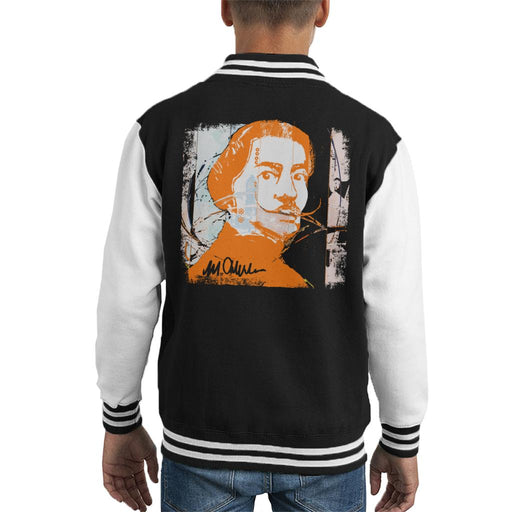 Sidney Maurer Original Portrait Of Artist Salvador Dali Kid's Varsity Jacket