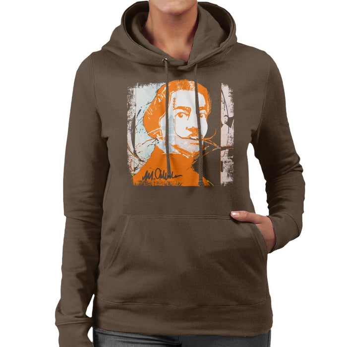 Sidney Maurer Original Portrait Of Artist Salvador Dali Women's Hooded Sweatshirt
