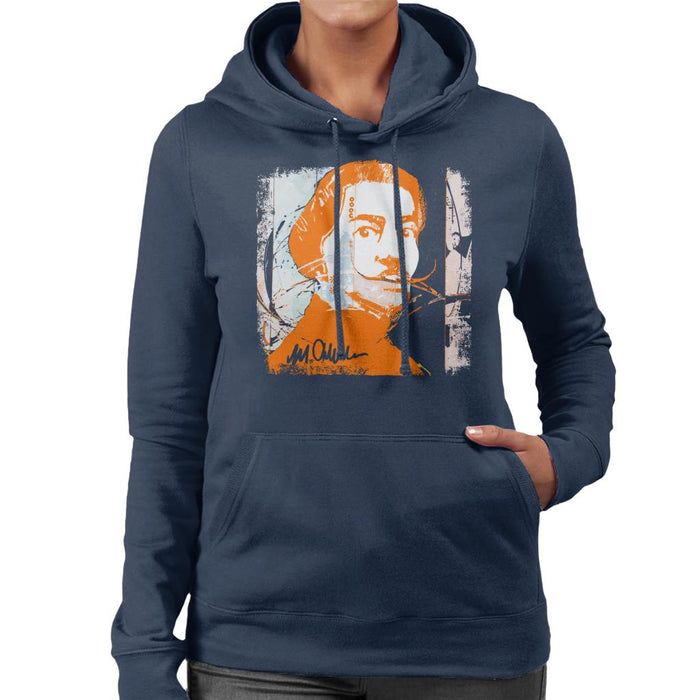 Sidney Maurer Original Portrait Of Artist Salvador Dali Women's Hooded Sweatshirt