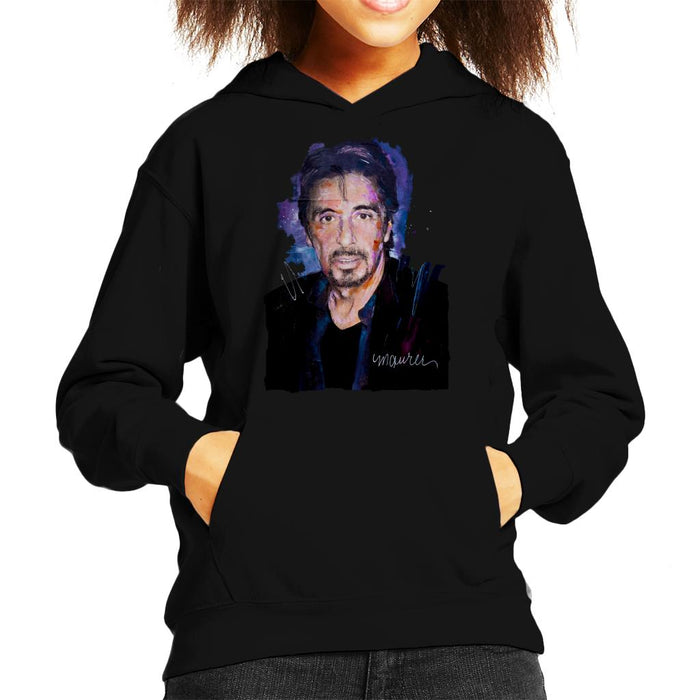Sidney Maurer Original Portrait Of Al Pacino Goatee Kid's Hooded Sweatshirt