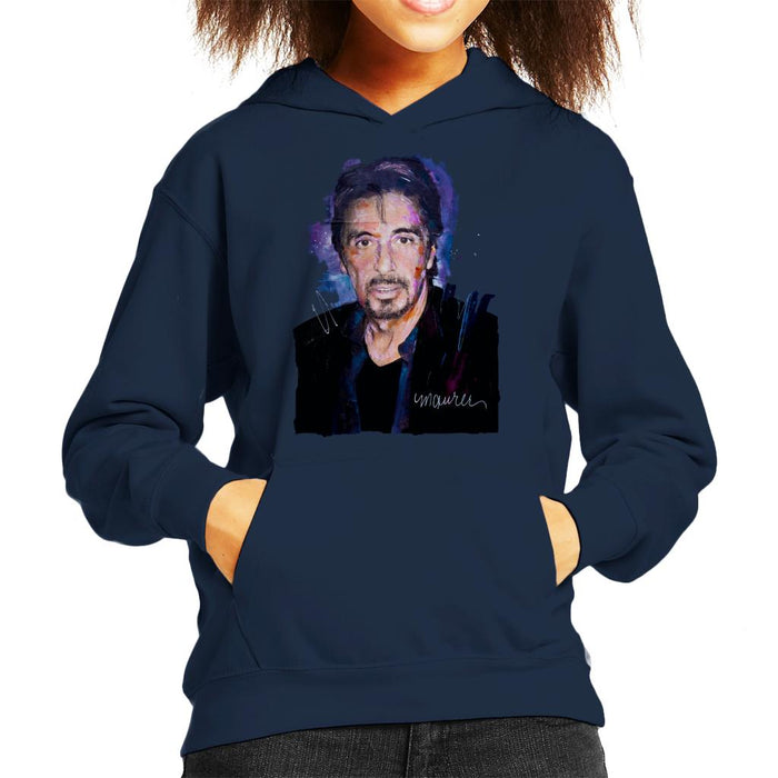 Sidney Maurer Original Portrait Of Al Pacino Goatee Kid's Hooded Sweatshirt