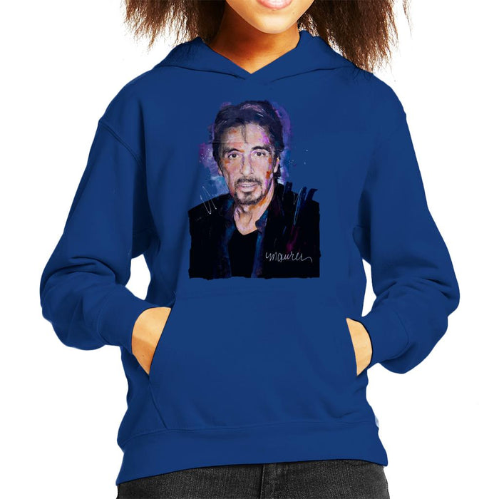Sidney Maurer Original Portrait Of Al Pacino Goatee Kid's Hooded Sweatshirt