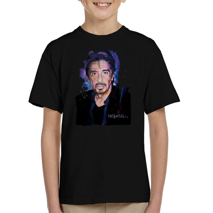 Sidney Maurer Original Portrait Of Al Pacino Goatee Kid's T-Shirt