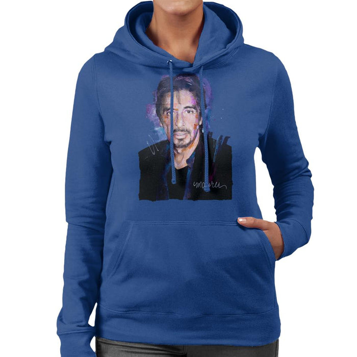 Sidney Maurer Original Portrait Of Al Pacino Goatee Women's Hooded Sweatshirt