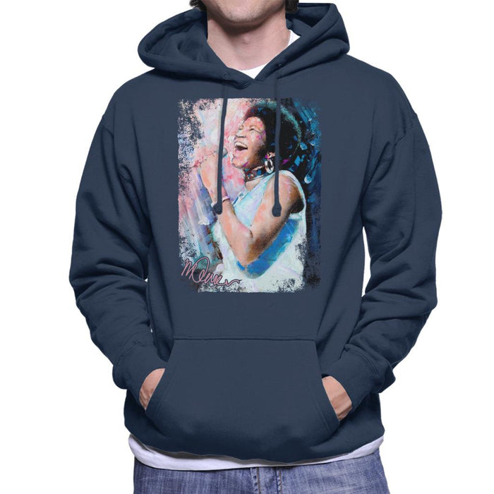 Sidney Maurer Original Portrait Of Aretha Franklin Singing Men's Hooded Sweatshirt