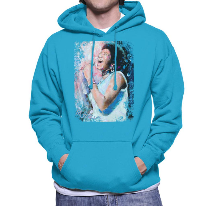 Sidney Maurer Original Portrait Of Aretha Franklin Singing Men's Hooded Sweatshirt