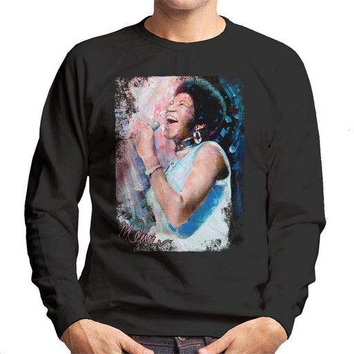 Sidney Maurer Original Portrait Of Aretha Franklin Singing Men's Sweatshirt