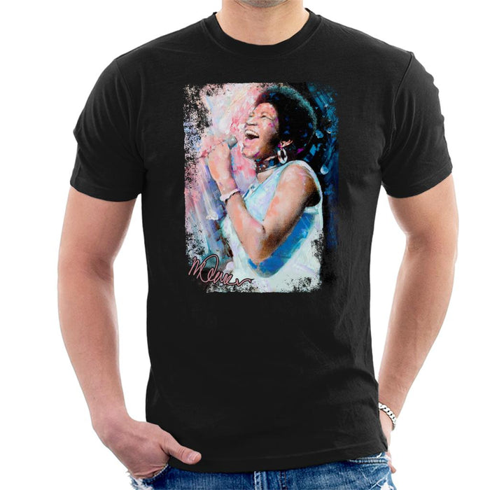 Sidney Maurer Original Portrait Of Aretha Franklin Singing Men's T-Shirt