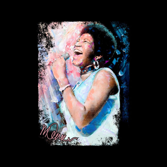 Sidney Maurer Original Portrait Of Aretha Franklin Singing Men's Hooded Sweatshirt