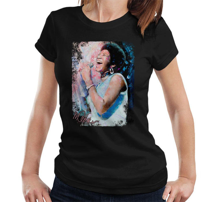 Sidney Maurer Original Portrait Of Aretha Franklin Singing Women's T-Shirt