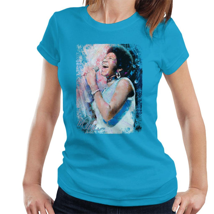 Sidney Maurer Original Portrait Of Aretha Franklin Singing Women's T-Shirt