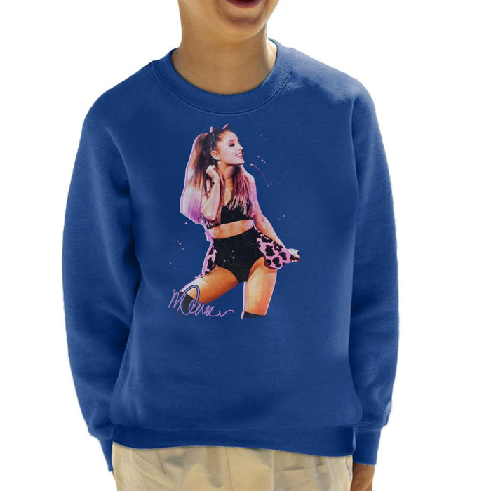 Sidney Maurer Original Portrait Of Ariana Grande Cat Ears Kid's Sweatshirt pink