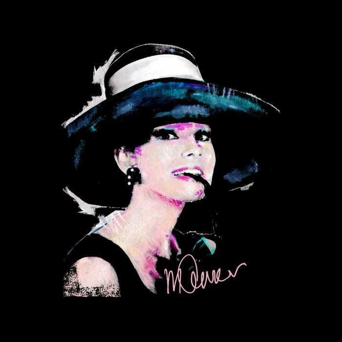 Sidney Maurer Original Portrait Of Audrey Hepburn Large Hat Men's Hooded Sweatshirt
