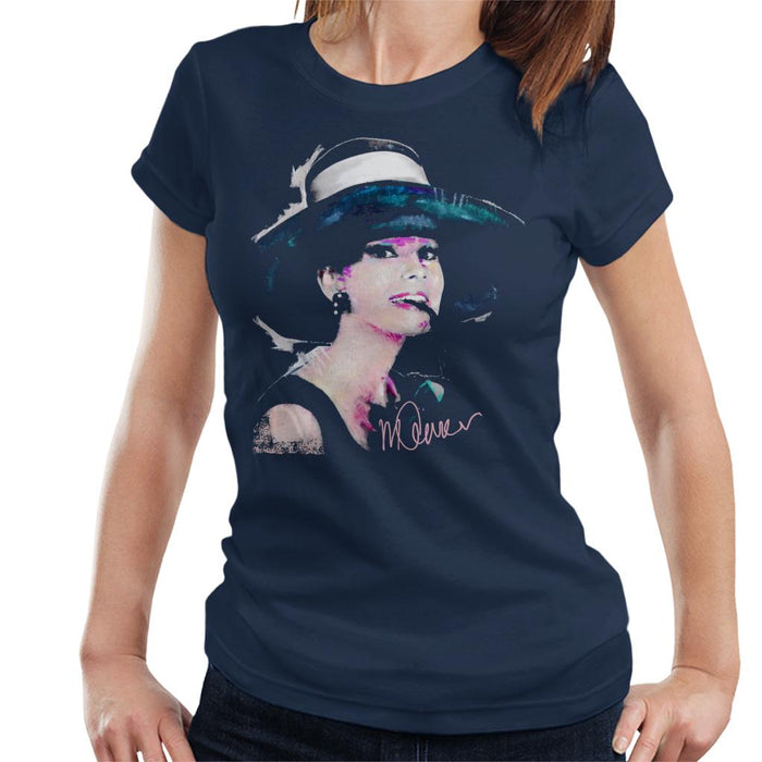 Sidney Maurer Original Portrait Of Audrey Hepburn Large Hat Women's T-Shirt