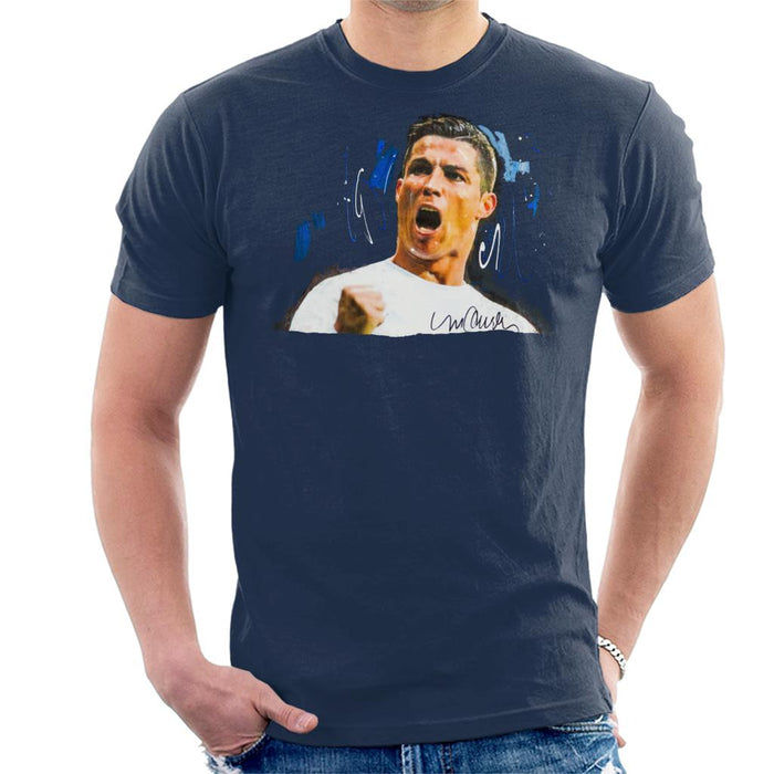 Sidney Maurer Original Portrait Of Cristiano Ronaldo Cheering Men's T-Shirt