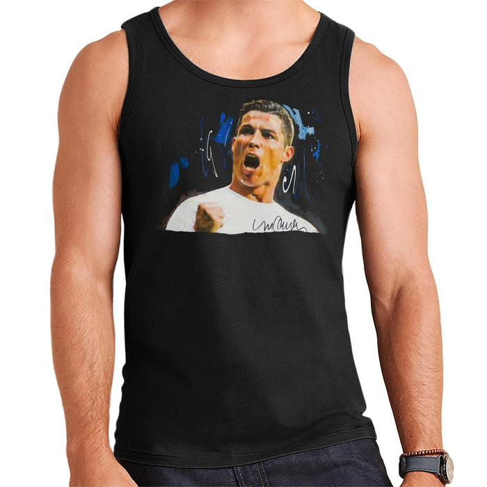 Sidney Maurer Original Portrait Of Cristiano Ronaldo Cheering Men's Vest