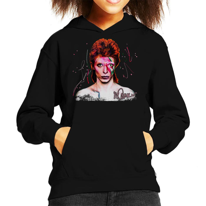 Sidney Maurer Original Portrait Of David Bowie Aladdin Sane Kid's Hooded Sweatshirt
