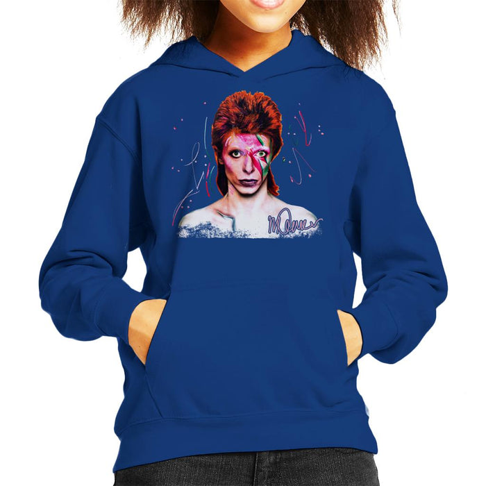 Sidney Maurer Original Portrait Of David Bowie Aladdin Sane Kid's Hooded Sweatshirt