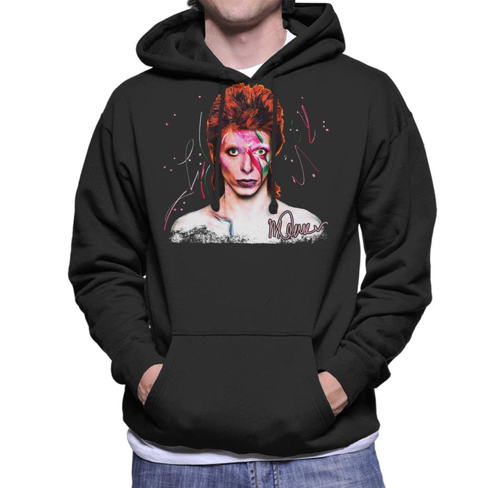Sidney Maurer Original Portrait Of David Bowie Aladdin Sane Men's Hooded Sweatshirt