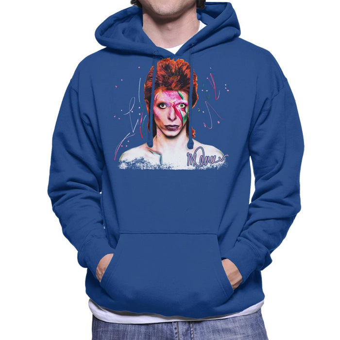 Sidney Maurer Original Portrait Of David Bowie Aladdin Sane Men's Hooded Sweatshirt